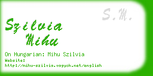 szilvia mihu business card